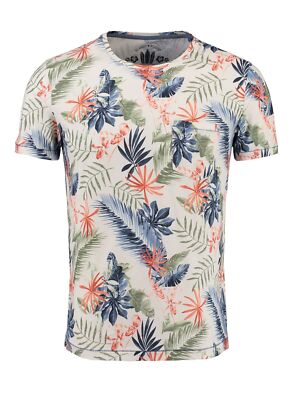 Key Largo Herren T-Shirt Santa Fe round sommerFlower HawaiiLook rundhals MT00433