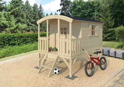 Kinderhaus Bauwagen Zirkuswagen Kinderspielhaus Gartenhaus Stelzenhaus Holz Haus