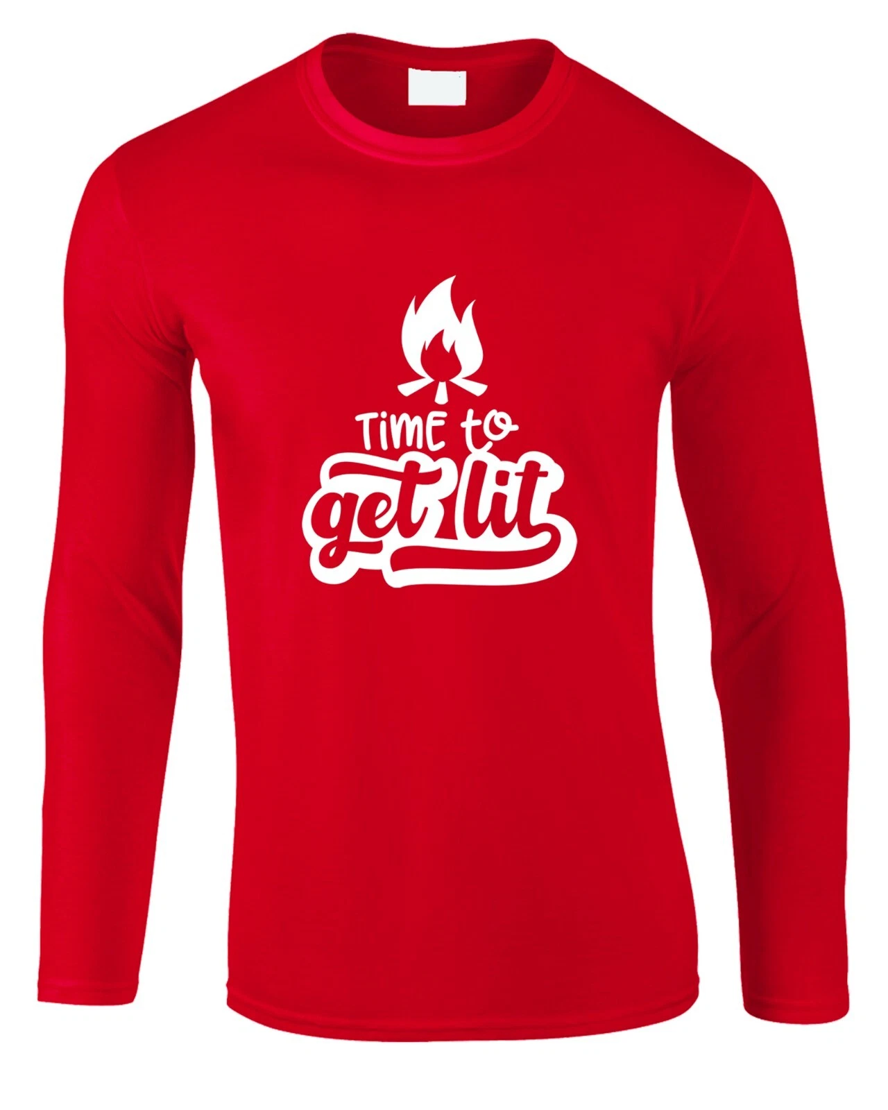Camping Time To Get Lit Men's Long Sleeve T-Shirt Campfire Funny Summer Holiday