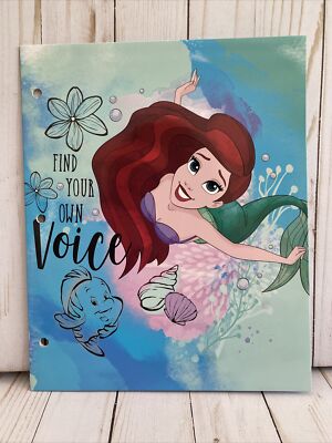 The Little Mermaid Find Your Own Voice School Paper Folder New 3 Hole Punched