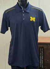 NCAA Michigan Wolverines Pro Edge Performance Stitched S/S Polo Shirt Men's Sz L