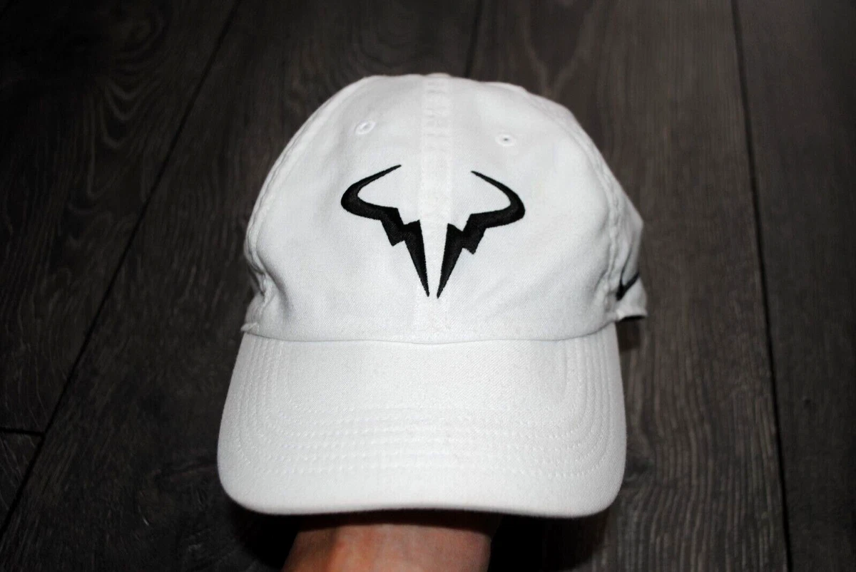NIKE RAFAEL NADAL CAP HERITAGE86 TENNIS COURT HAT WHITE 850666 101 ADULT UNISEX