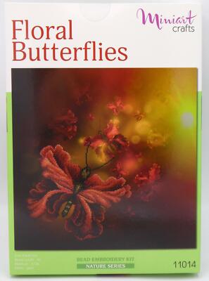 Miniart Crafts Blumen-Schmetterlinge 11014 Perlenstickerei-Set