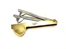 Outil ancien de vétérinaire 2 flammes acier et laiton XXème no 2