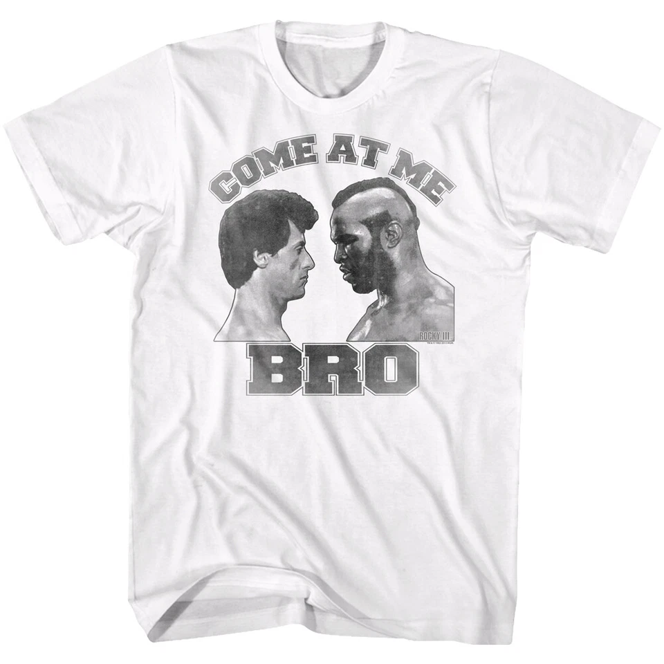 Rocky Balboa Mens New T-Shirt Come at Me Bro Clubber Lang White in SM - 5XL - Image 3 of 3