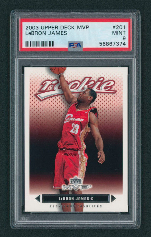 2003 Upper Deck MVP LeBron James ROOKIE CARD RC #201 PSA 9 MINT