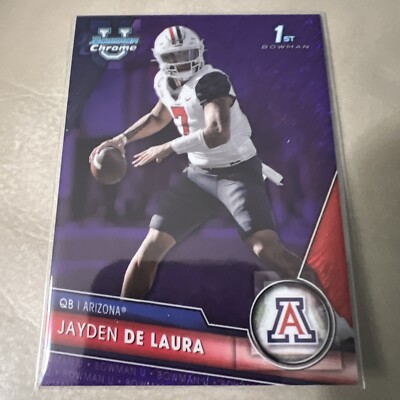 JAYDEN DE LAURA Purple Refractor 2023 Bowman Chrome University Arizona #30