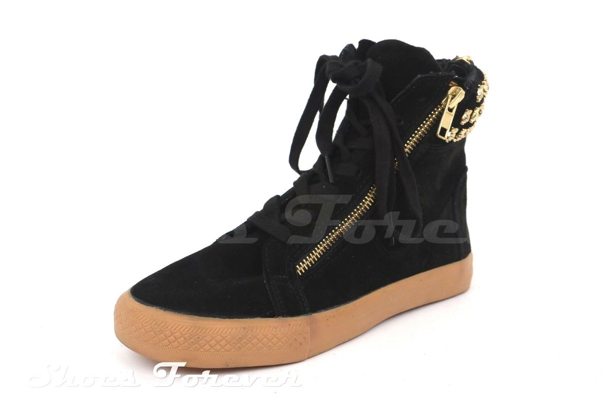 Womens BETSEY JOHNSON black suede high top sneakers sz. 6