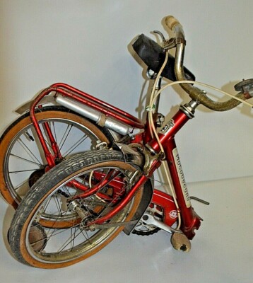 Ancien Vélo Pliant Enfant Motobecane - Tout D'origine - Avec Roulettes