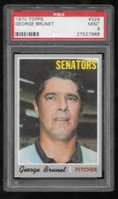 1970 Topps George Brunet #328 Washington Senators PSA 9 Mint
