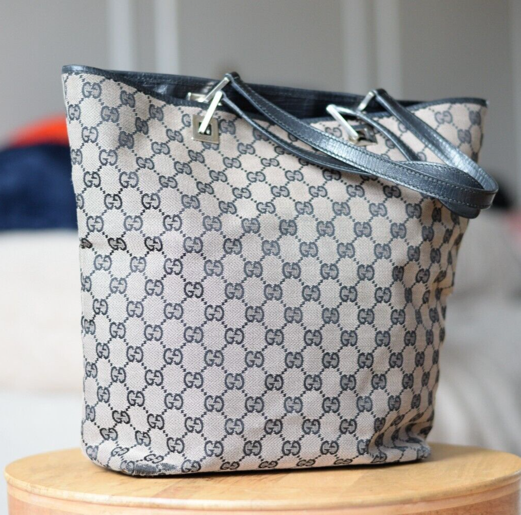 GUCCI GG Monogram Canvas Tote Bag in Beige Tan - Authentic Luxury Handbag-image