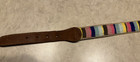 A Tail We Could Wag Handmade Cotton Weave Leather Belt Brass Buckle Sz 36 — photo 2