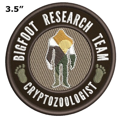 Bigfoot Lives Patch Embroidered DIY Iron-On Sasquatch in Forest Applique Cryptid