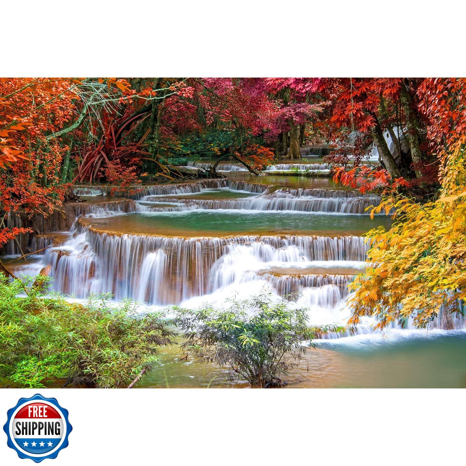 ZatiasMiller Waterfall Aquarium Background with Tropical Plants for Terrarium