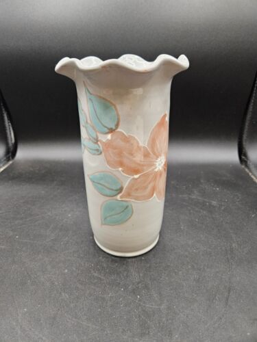 VTG. Ceramic Pottery Vase w/Florals - Picture 2 of 9