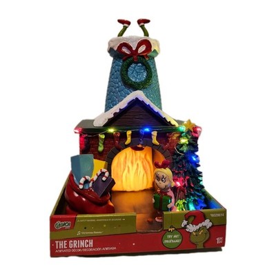 Gemmy How The Grinch Stole Christmas Light Up Animated Musical Village Building
