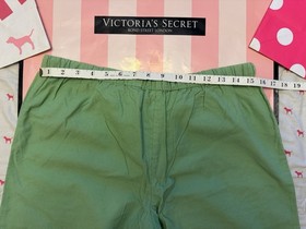 VICTORIA&rsquo;S SECRET VINTAGE 100% COTTON PAJAMA PJ SET GREEN PINK CORDUROY LOGO NWT