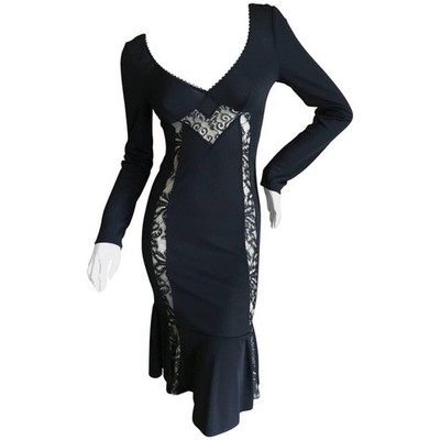 Dolce and Gabbana Kleid D&G Schwarz Sexy Halbtransparent IT46 UK12 US8