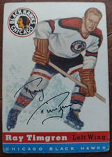 1954-55 Topps - Ray Timgren #13 Chicago Black Hawks Good