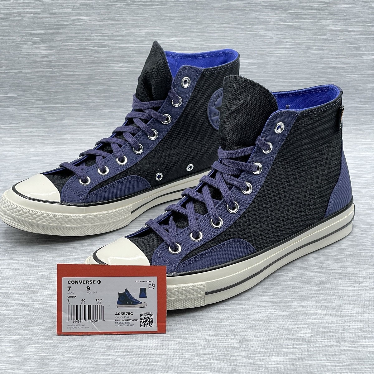 Converse Chuck 70 Men's 7 Sneakers Black Blue Utility Cordura