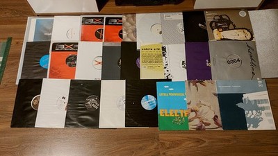 Vinyl Plattensammlung: 26 Alben, davon drei Doppelalben, voller Techno-Klassiker