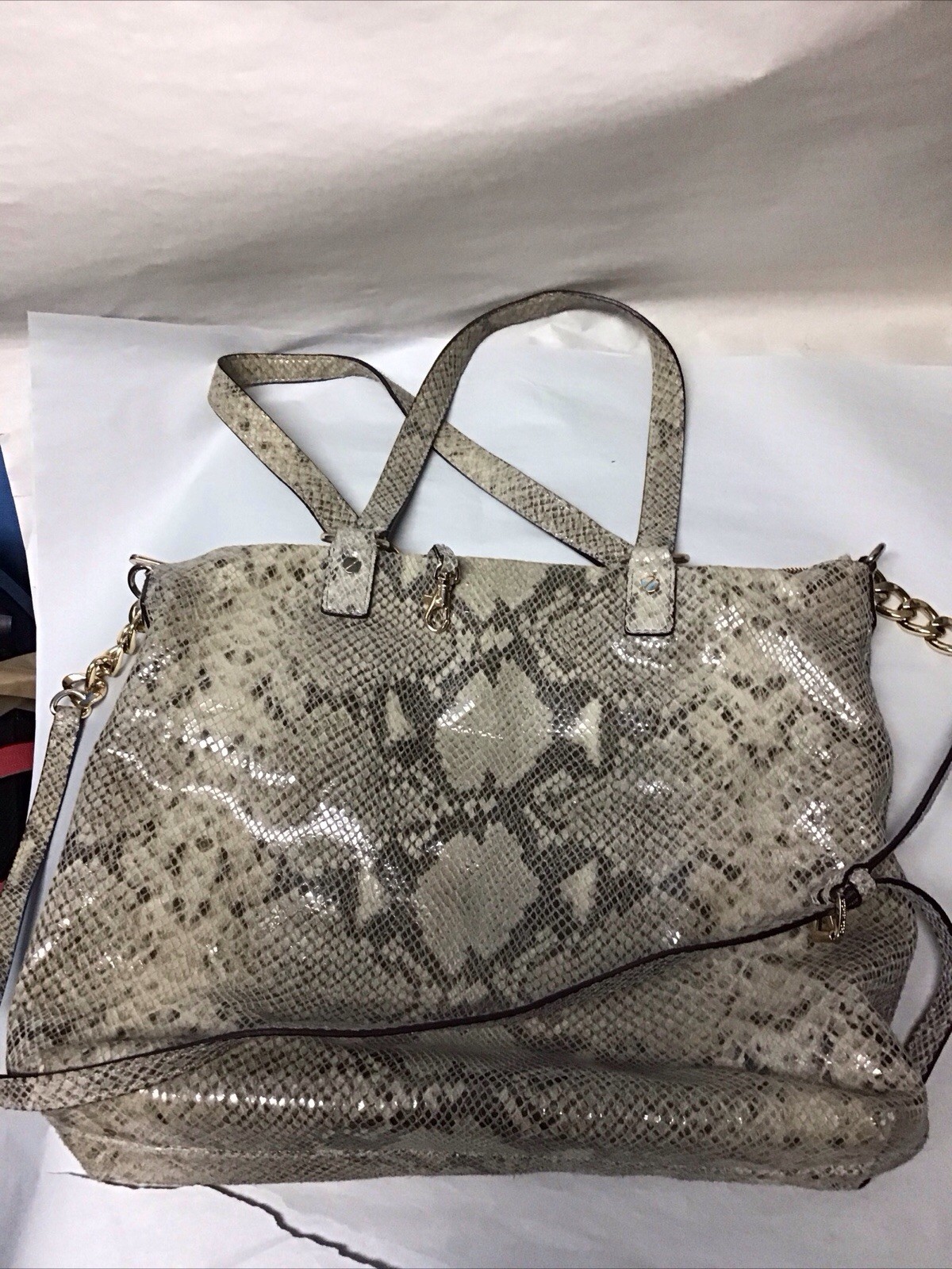 Michael Kors Lenox Large Python Suede Leather han… - image 10