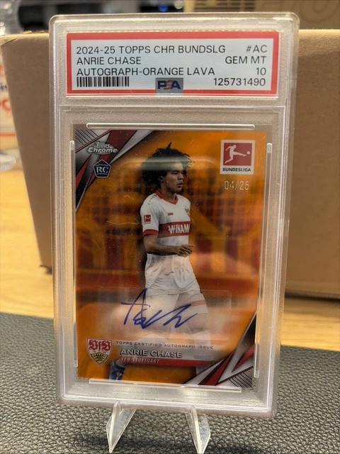 Anrie Chase PSA 10 Auto /25 VfB Stuttgart RC Topps Chrome