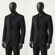Formal Black Men's Suit Wedding Groom Tuxedo Jacket Business Offical 2Pcs