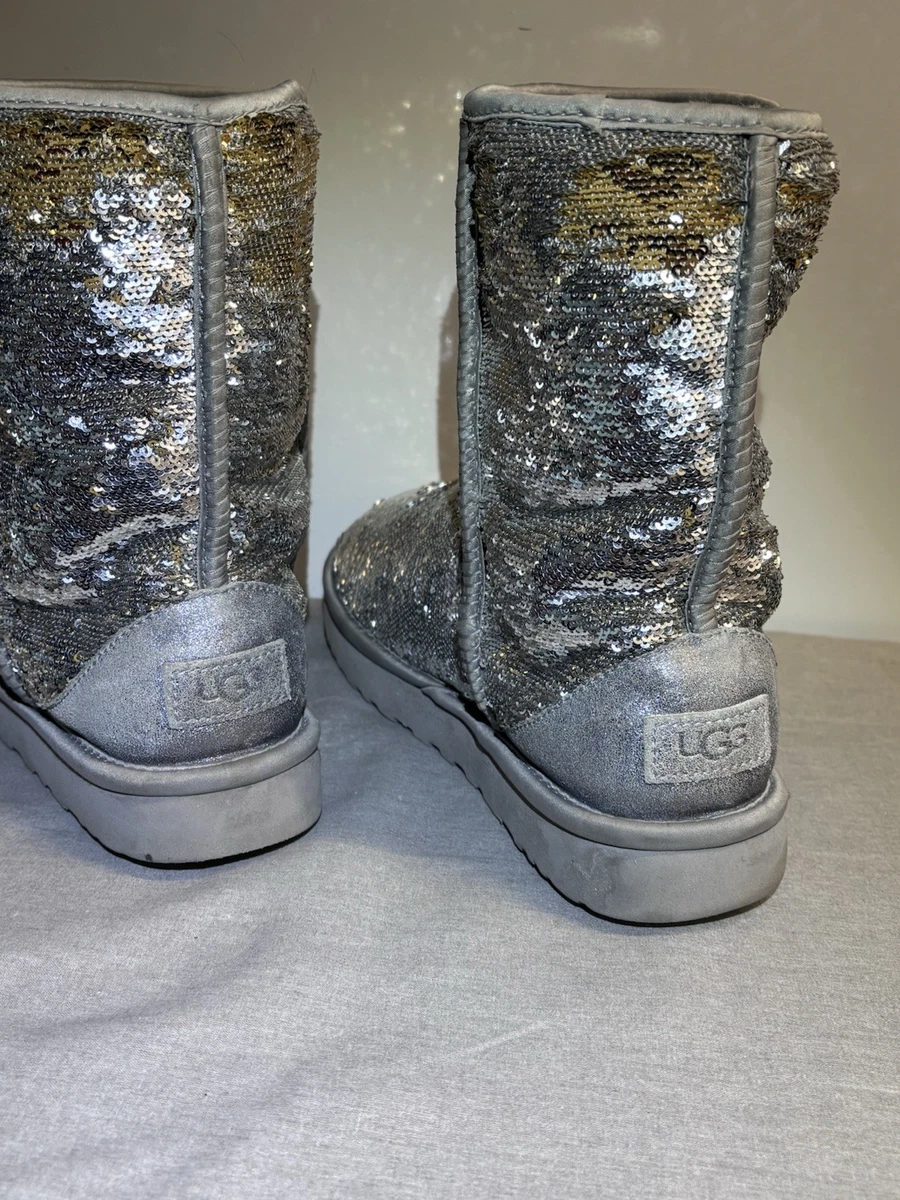 アグモカシン シルバーラメ25 UGG Silver Women's Sequin for sale | eBay