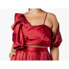 Making The Cut Drapey Shoulder Cropped Top and Wide Leg Pant Set Size Small NWT