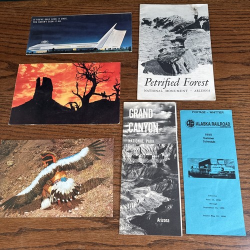 Vintage Souvenir Pamphlets Grand Canyon Alaska Petrified Forest Arizona - Picture 1 of 17