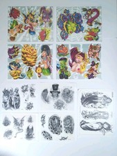 Tattoo Flash 11x17  8x10 Nine Sheets New School Color Blk  Grey