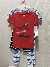 child of mine by carter's Boys 4 Piece SS Shark Theme Pj Set