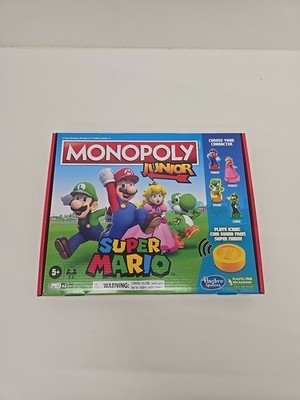 NIB Monopoly Junior Super Mario Edition Board Game * Mario Peach Yoshi Luigi