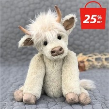 Cuddly Living Nature Highland Cow Soft Toy Stuffed Teddy Plush Doll Kids Toys UK