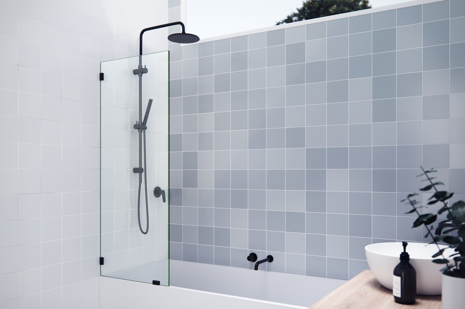 Glass Warehouse GW-BF-22.5 Vela 58-1/4"H x 22-1/2"W Shower Screen - Bronze