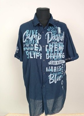 Men Camp David Shirt Navy Cotton 40 /L / 48 #XFD