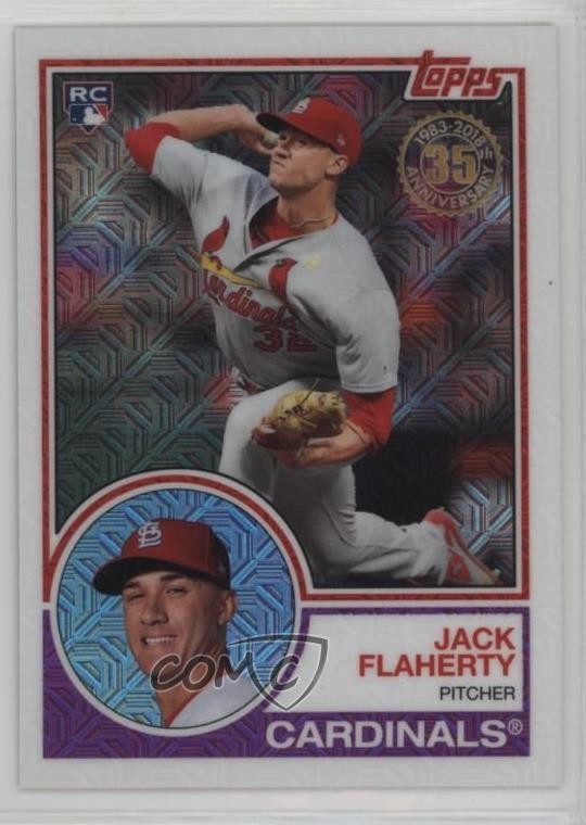 2018 Topps Silver Pack 1983 Topps Design Chrome Series 1 Jack Flaherty #14 3x7