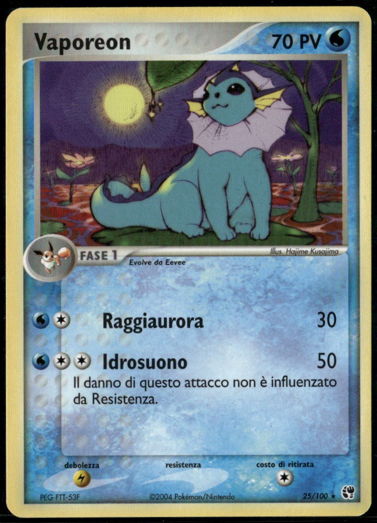 Vaporeon 25/100 Rare Sandstorm ITALIAN LP Pokemon Card