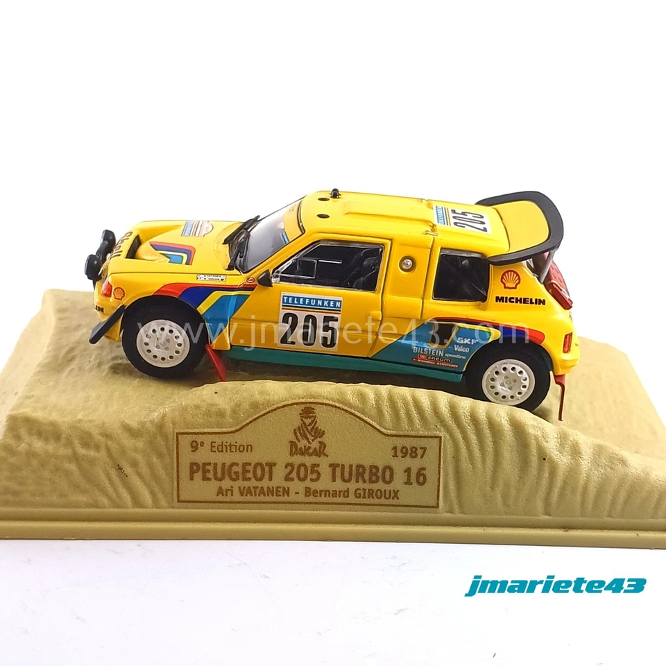 Peugeot 205 T16 #205 A. Vatanen - B. Giroux Dakar 1987 1:43 Norev - Immagine 3 di 4