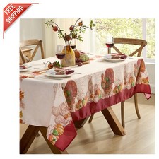 Thanksgiving Country Turkey Tablecloth 60x102 Inch for Elegant Fall Gatherings