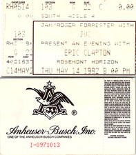 ERIC CLAPTON CONCERT TICKET STUB, 5/14/1992, ROSEMONT HORIZON
