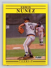 1991 Fleer - Edwin Nunez #345 Detroit Tigers Baseball Card