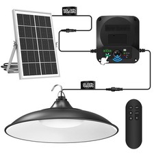 Solar Shed Lights Indoor Outdoor, 3200LM Motion Sensor Pendant 1 Pack, Black