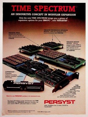 1982 PERSYST Time Spectrum IBM-PC Computer Expansion Vintage Ad