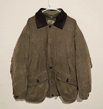 Vtg Rainforest Down Jacket Mens XL Leather Collar Removable Liner Barn Puffer 