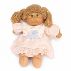 1985 Cabbage Patch Kids Doll Girl Green Eyes Double Pony Tail Puppy/Kitten Dress