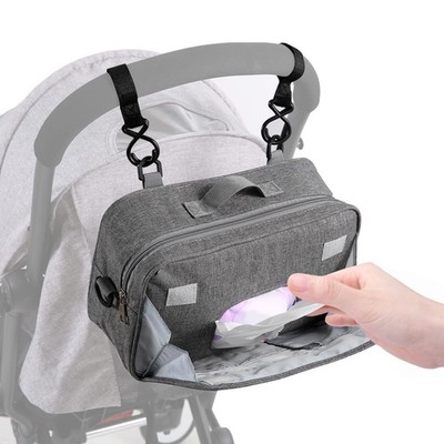 Small Diaper Bag Stroller Bag Diaper Organizer Caddy for Diapers with Insulat...