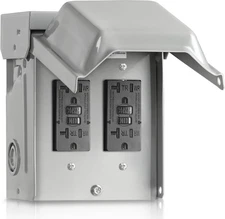 Outdoor Outlet Box, Waterproof Electrical Dual GFCI, Grey 