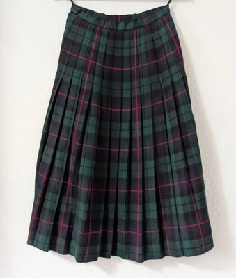 Tartan Rock Karorock Faltenrock Midi Rock Schurwolle Vintage Gr. 36 - Bild 1 von 4